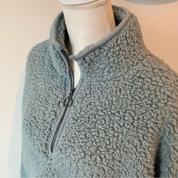 Thread + Supply Blue Moon Sherpa Knit Quarter Zip Pullover - Picture 9 of 10